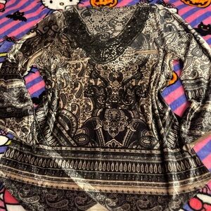 Vintage Dark Boho Top
